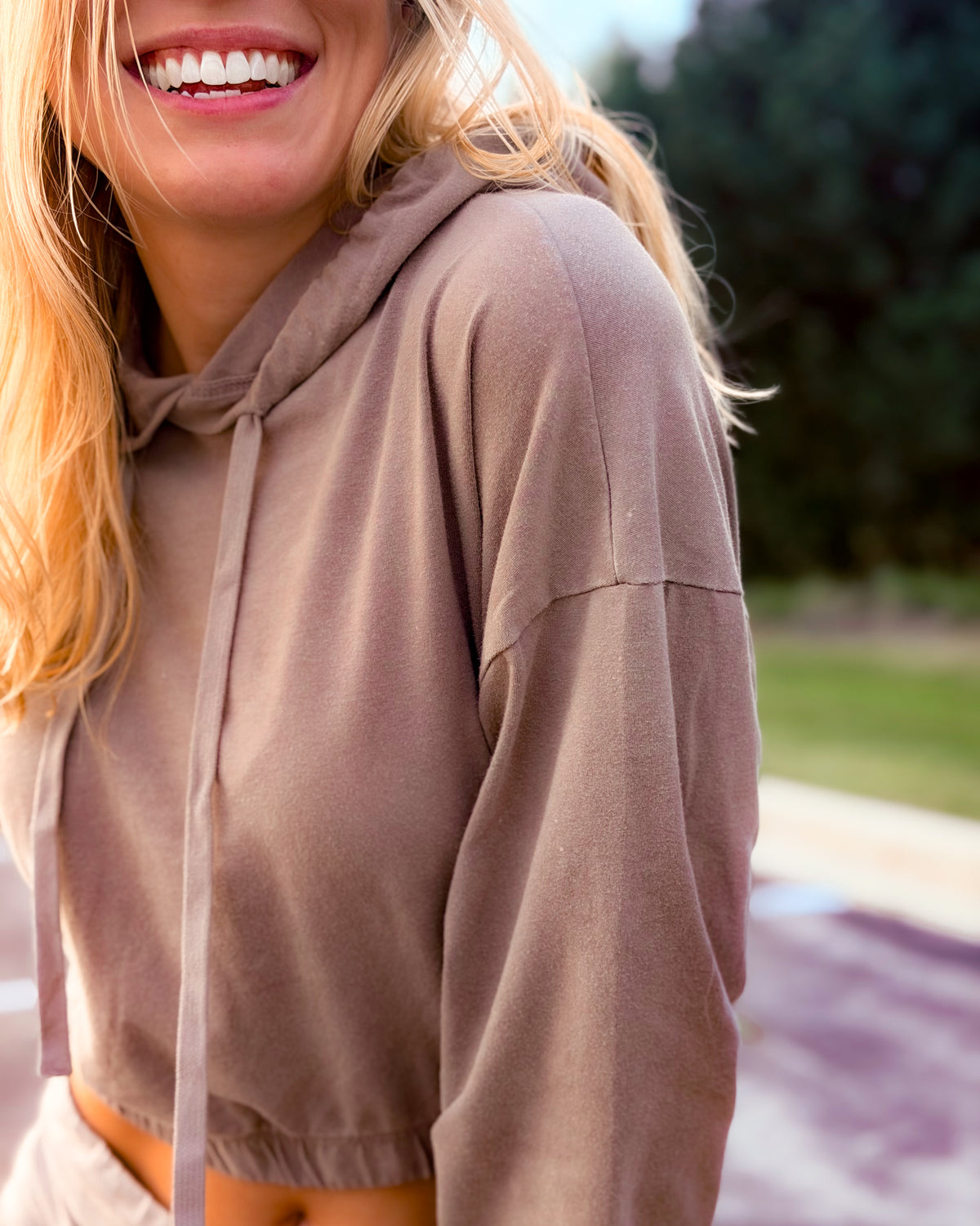 Aspen Ash Washed Cropped Hoodie