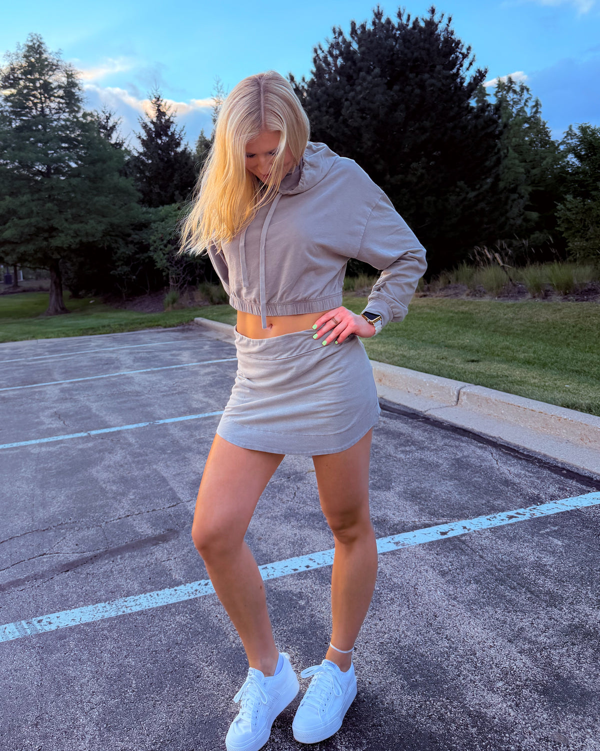 Aspen Ash Washed Sporty Skort