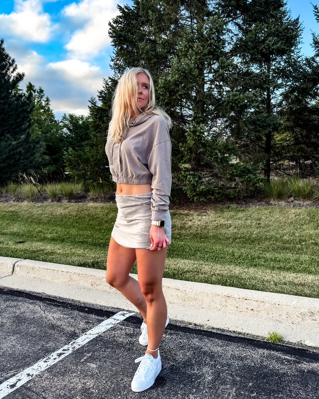 Aspen Ash Washed Sporty Skort