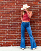 Montana Retro Western Button Down Flare Jeans