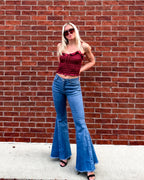 Montana Retro Western Button Down Flare Jeans