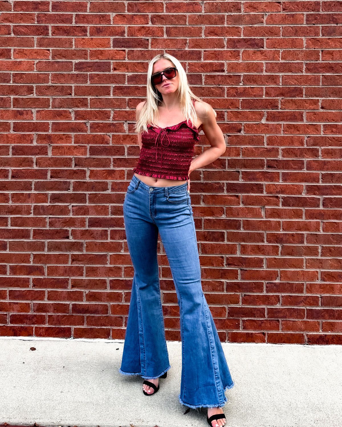 Montana Retro Western Button Down Flare Jeans