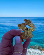 Cancun Cuff Stainless Steel Floral Cutout Bangle Bracelet